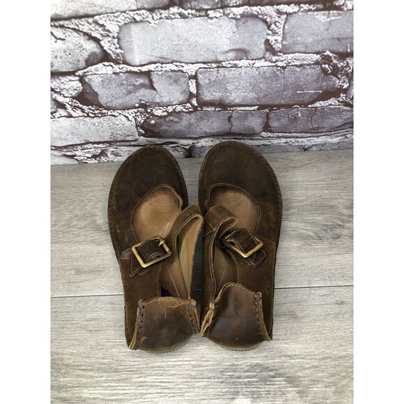 Clarks Unstructured Brown Nubuck Leather Strap Clogs Shoes Women Sz 6.5M US/37EU - Picture 5 of 16